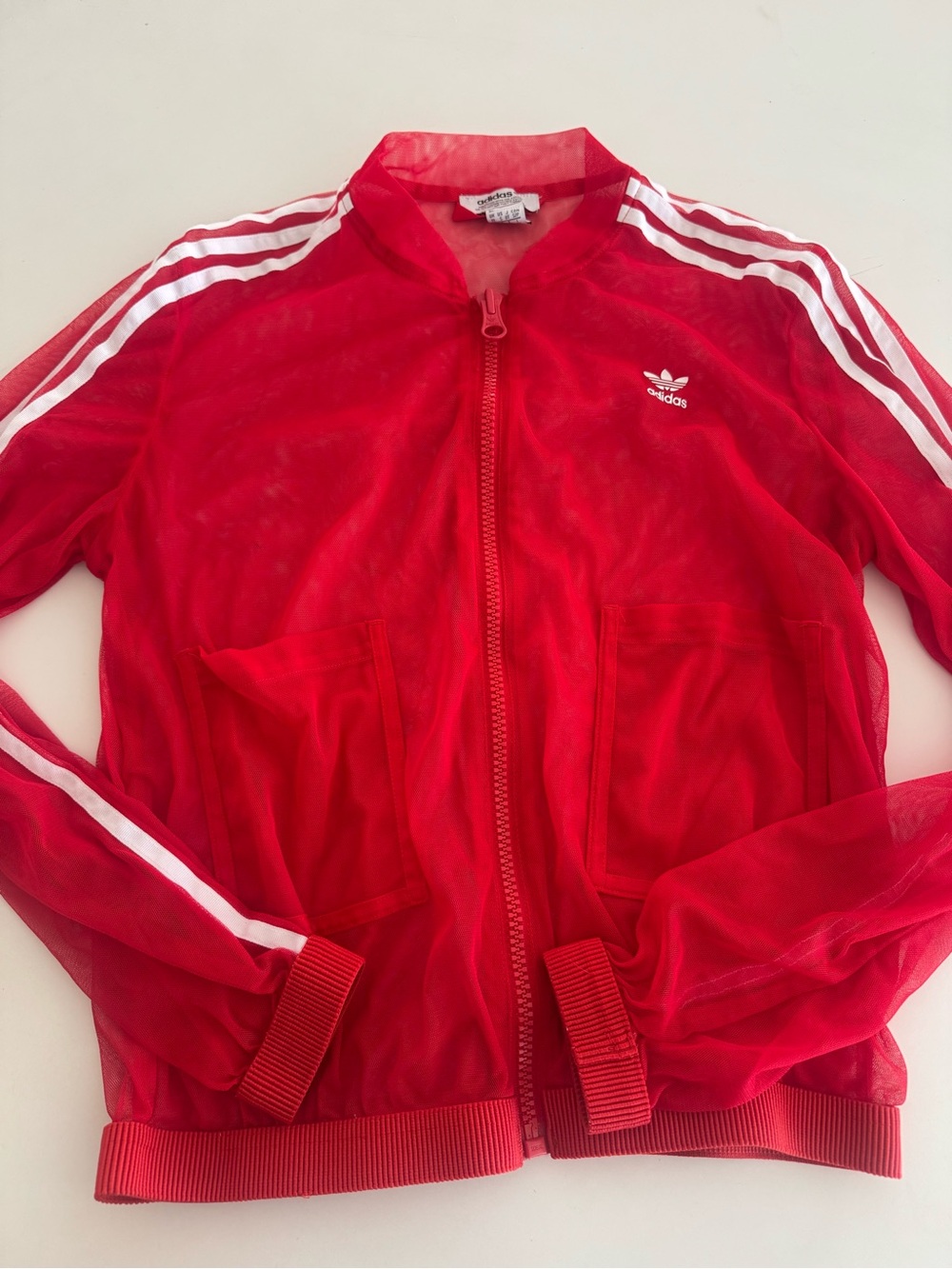 Adidas tulle mesh zip up jacket sz S - Picture 4 of 7